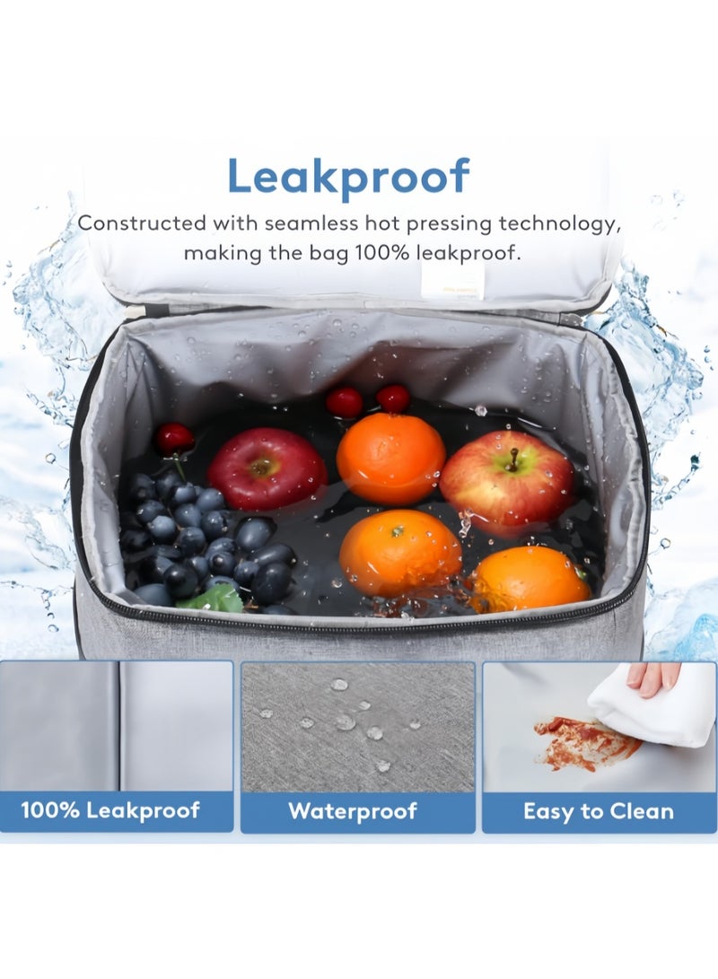 15L Cooler Bag, Collapsible and Insulated Large Lunch Bag, Leakproof Soft Cooler Portable Tote for Camping/BBQ/Family Outdoor Activities - Image 4